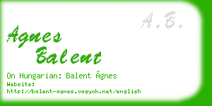 agnes balent business card